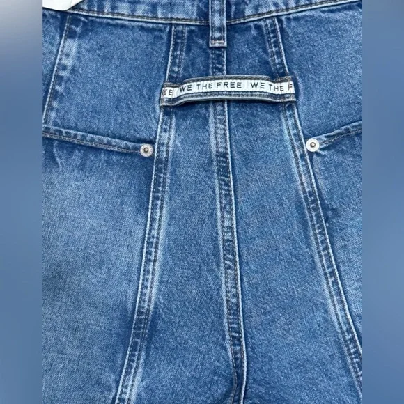 New! Free People Havasu Slouchy Low Rise Crop Utility Cargo Jean Shorts 27 - Picture 7 of 8